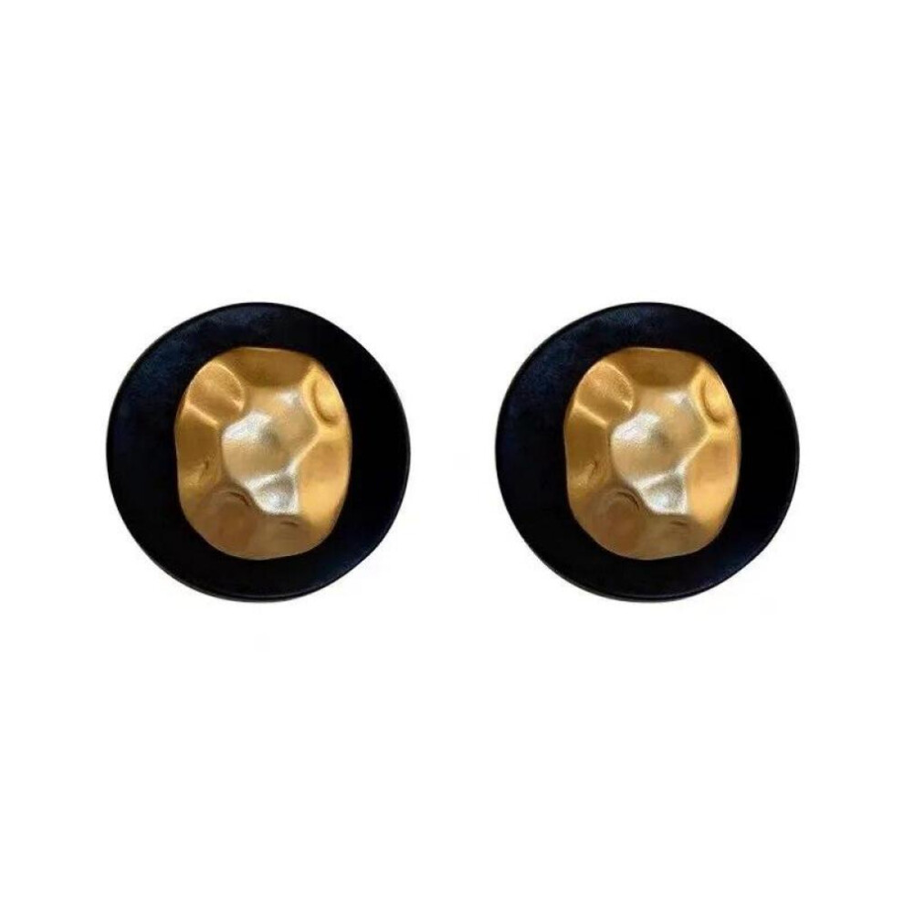 Personality Black Geometric Stud Earrings For Women Gold Color Earrings Trendy Jewelry Party Gifts