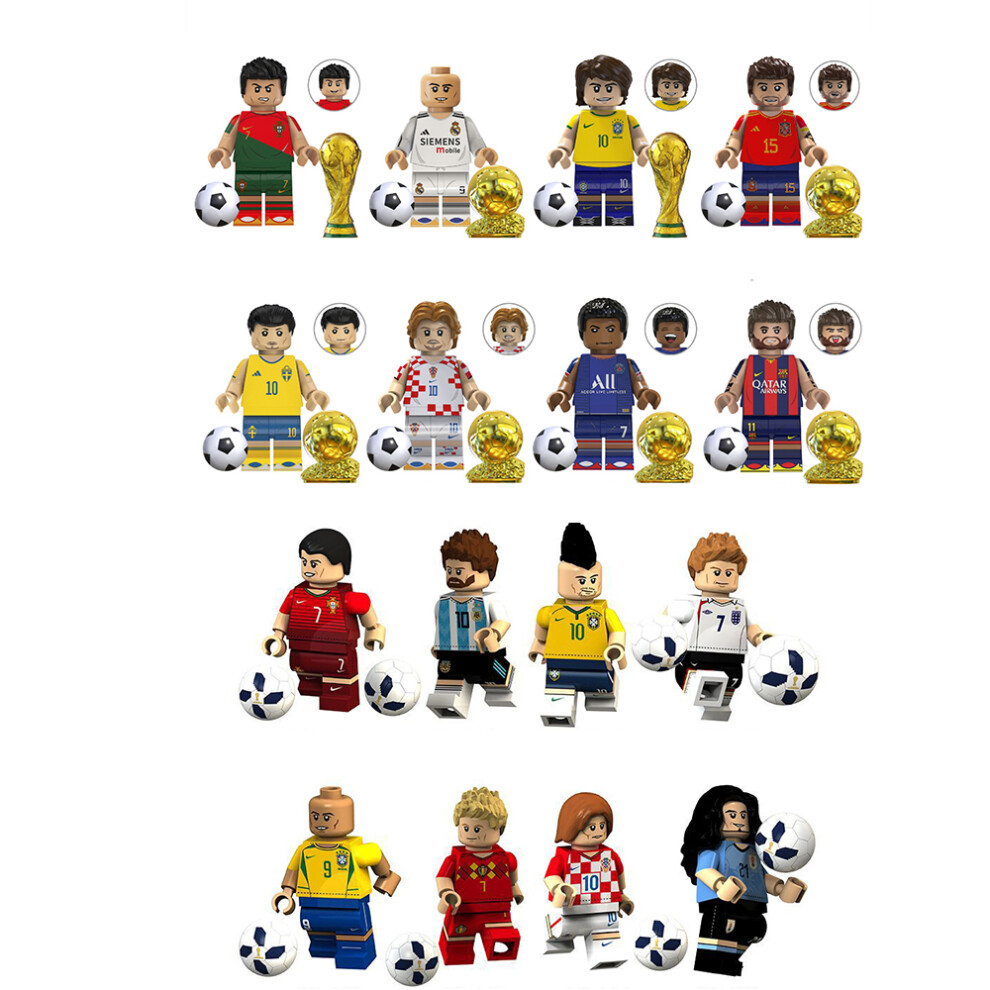 (16pcs-B) Fit Lego World Cup football stars building block minifigures Kids Gifts Toys