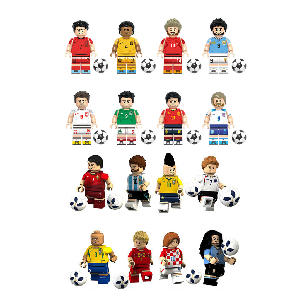 (16pcs-D) Fit Lego World Cup football stars building block minifigures Kids Gifts Toys