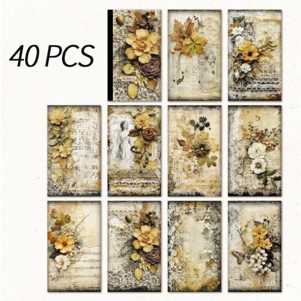 40 pcs Vintage Material paper Decorative Scrapbooking Diary Album Craft Background paper DIY Junk Journal Supplies