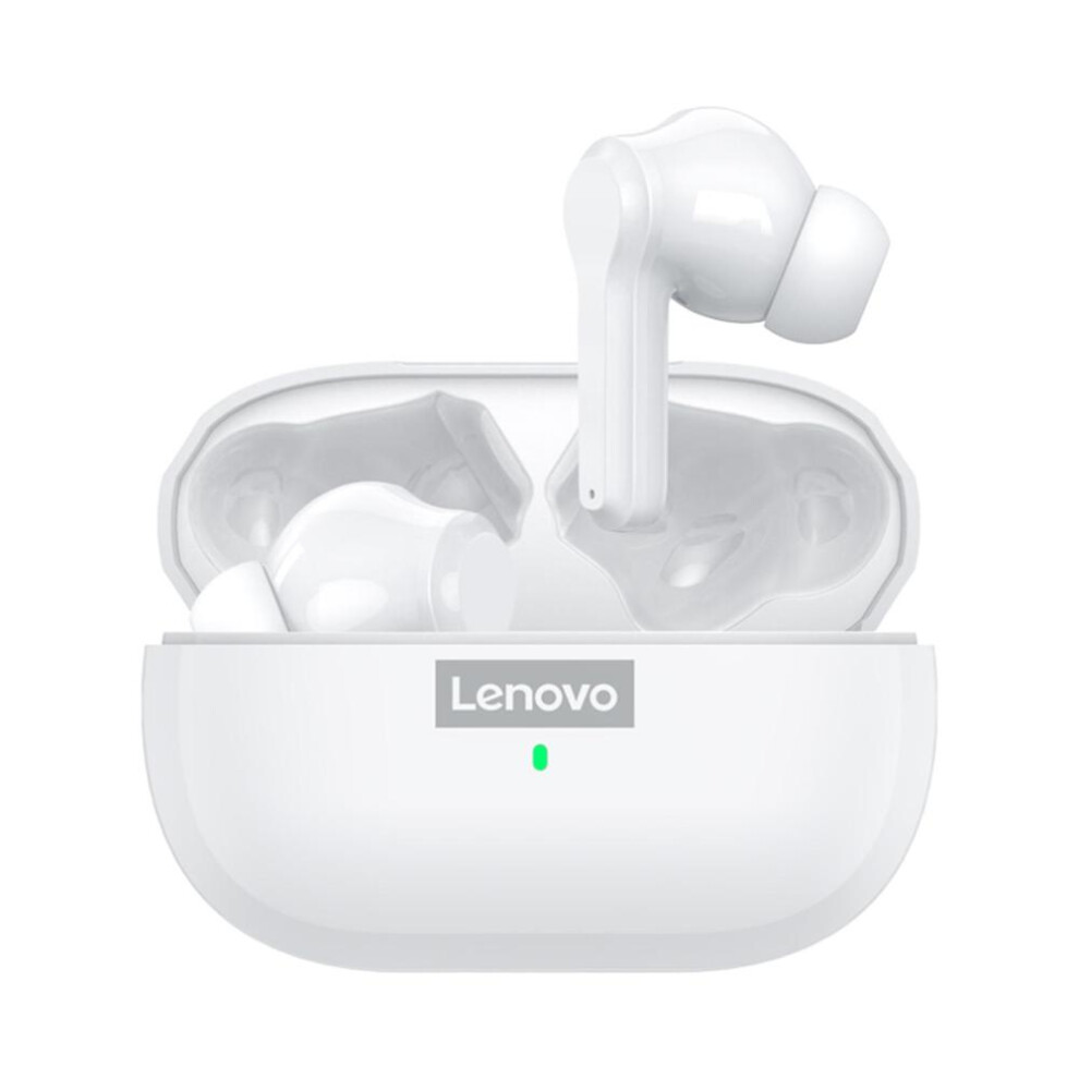 (White) Lenovo LP1S True Wireless Headphones BT 5.0 Mini Earbuds Sport Headset Touch Control In-ear