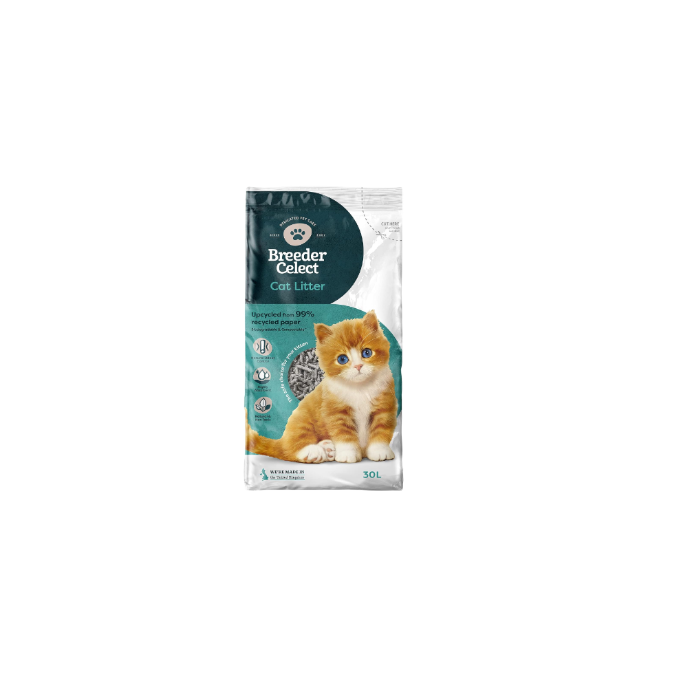 BreederCelect Recycled Paper Cat Litter, 30 L (Pack of 1) UK