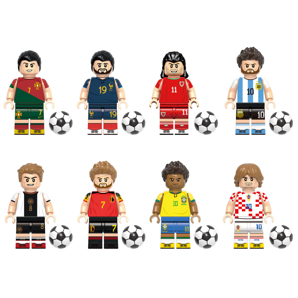 (8pcs-D) Fit Lego World Cup football stars building block minifigures Kids Gifts Toys