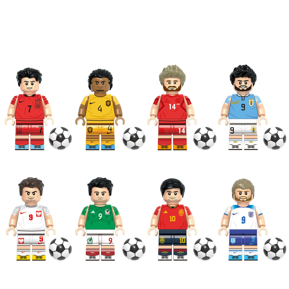 (8pcs-F) Fit Lego World Cup football stars building block minifigures Kids Gifts Toys