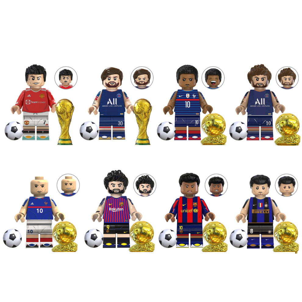 (8pcs-H) Fit Lego World Cup football stars building block minifigures Kids Gifts Toys