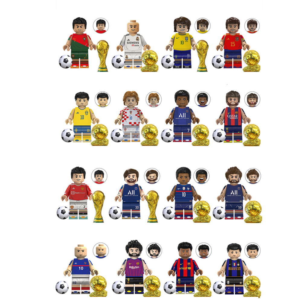 (16pcs-A) Fit Lego World Cup football stars building block minifigures Kids Gifts Toys