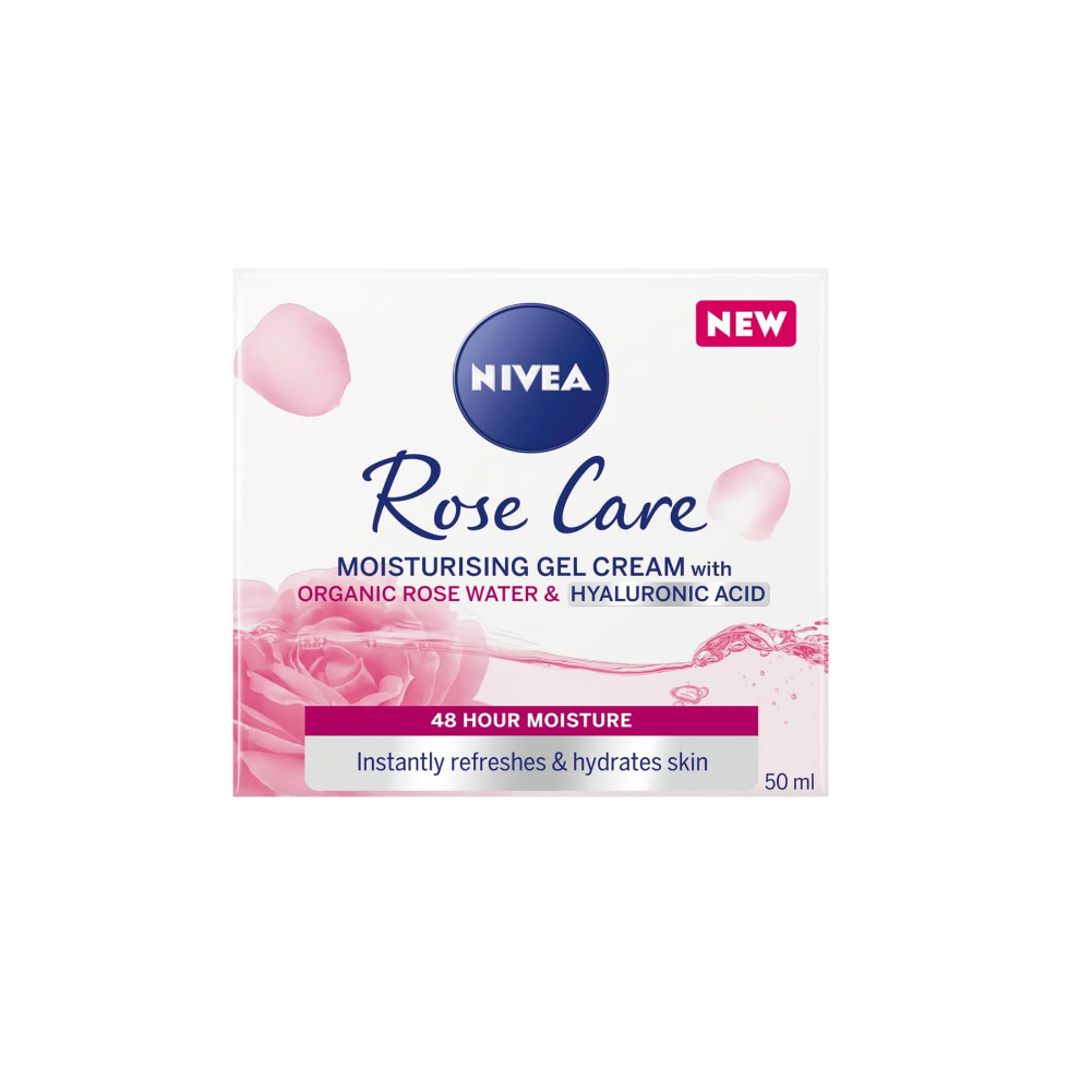 NIVEA Soft Rose 24h Day Cream (50 ml), Face Care with Rose Water and Hyaluron,