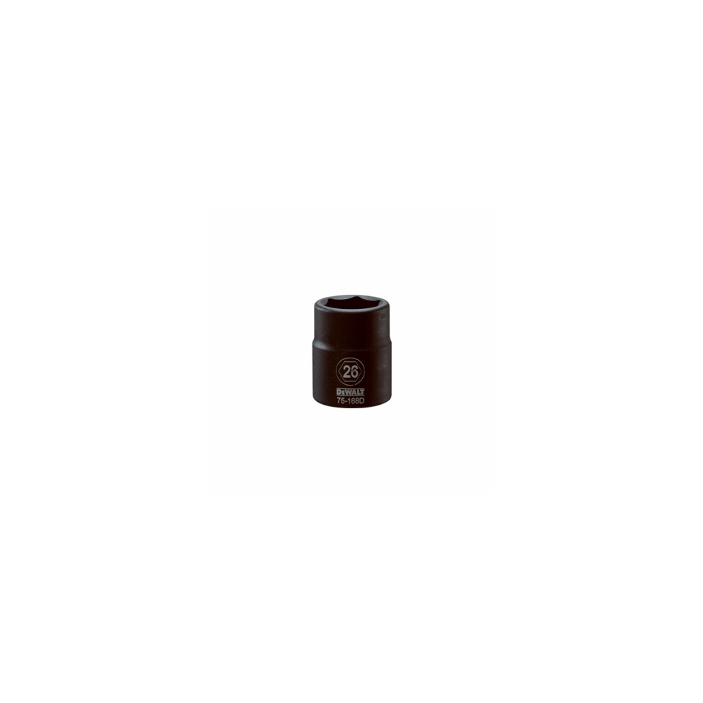 Metric Impact Socket, 6-Point, 3/4-In. Drive, 26mm -DWMT75168OSP