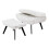 Living And Home White Velvet Widened Wingback Accent Chair with Footstool 4
