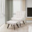 Living And Home White Velvet Widened Wingback Accent Chair with Footstool 1