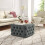 Living And Home Grey Velvet Buttoned Tufted Footstool 62cm x 62cm x 40cm 1