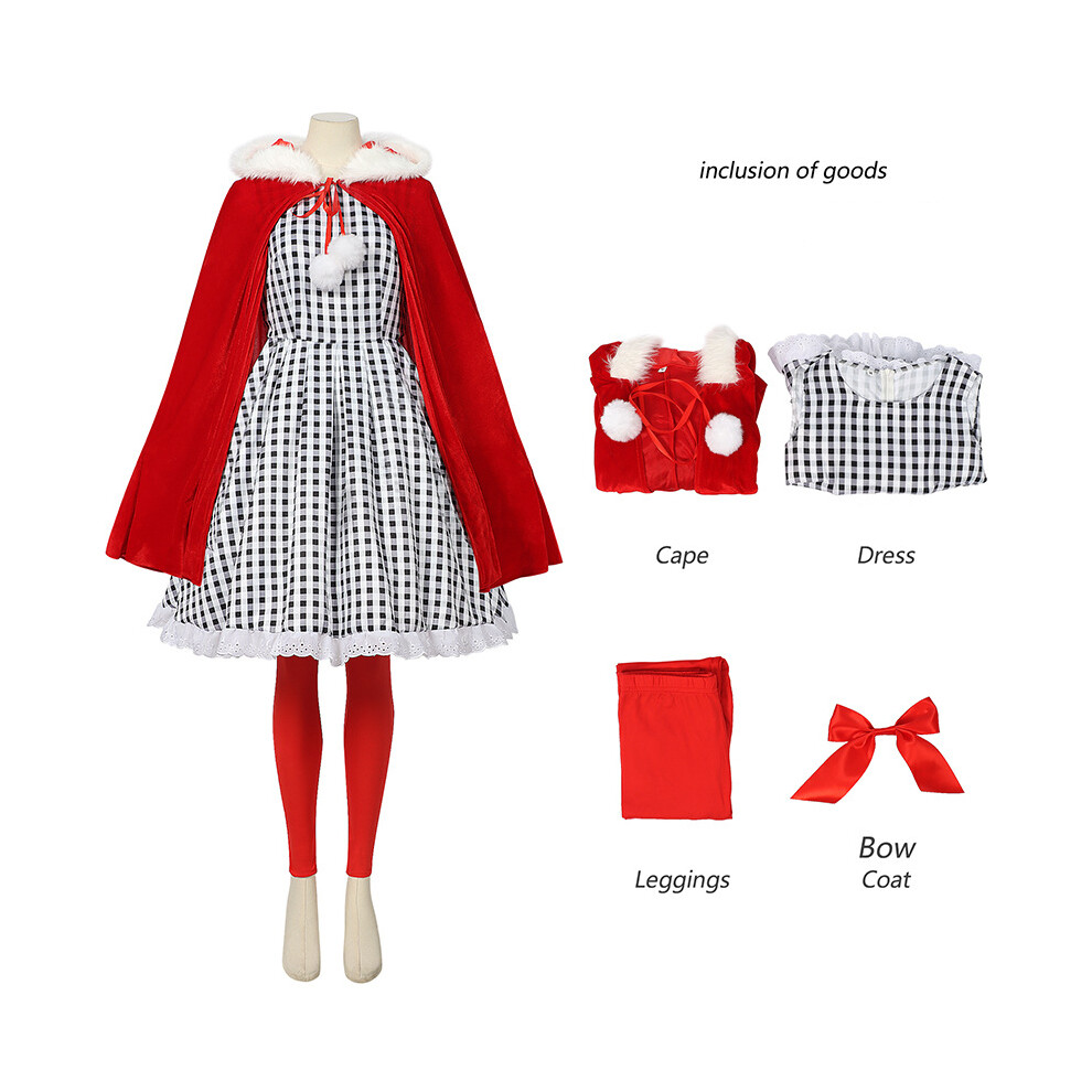 (XXL) Cindy Grinch The Lou Who Xmas Costume Set Fancy Santa Girls Dress Up Halloween