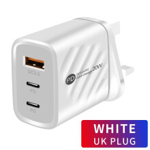 (UK Plug, White) PD 45W USB C Charger Fast Charge Charger Type C Quick Charge 3.0 for Iphone 14 Pro Xiaomi Samsung Mobile Phones Chargers