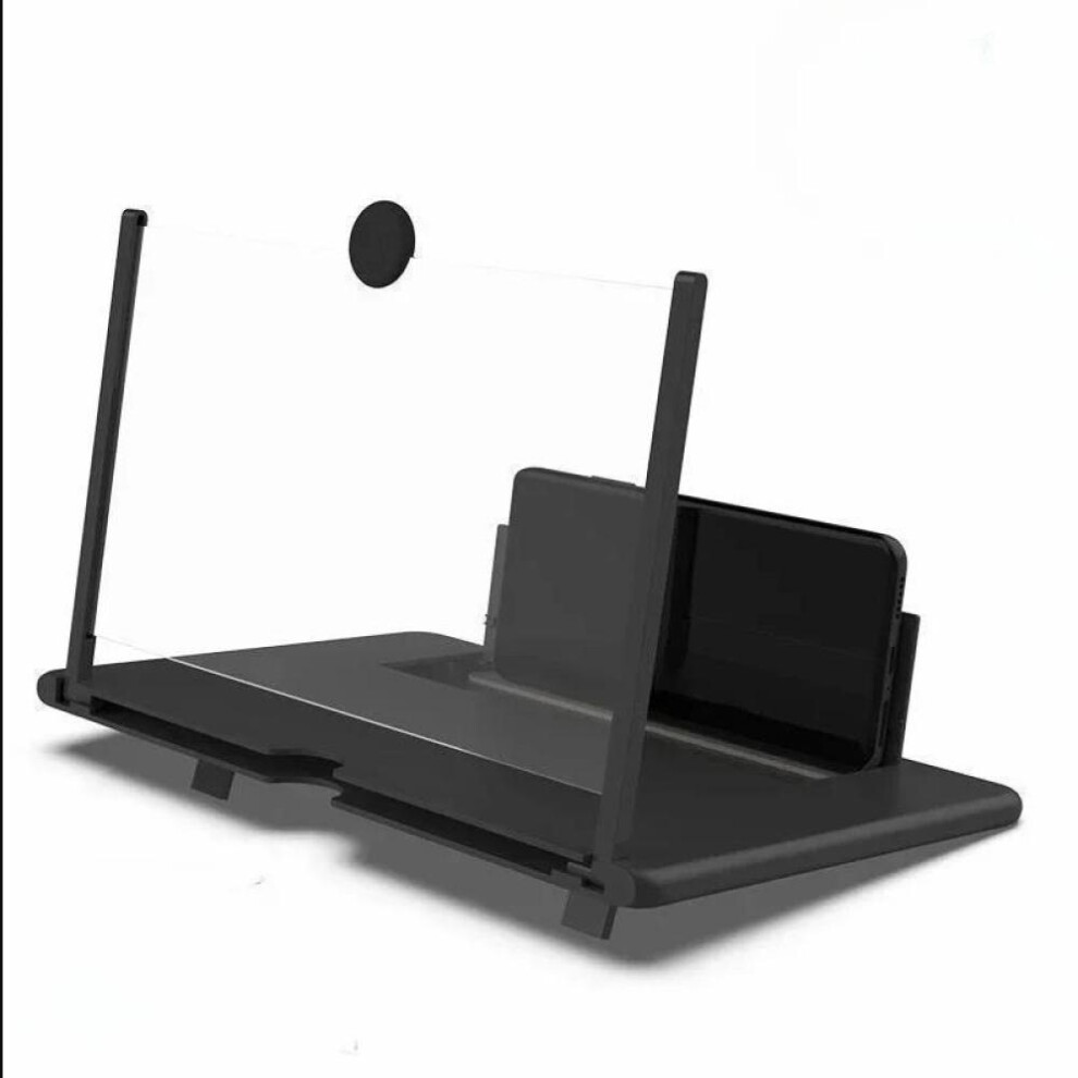 (Black) 10 inch Mobile Phone Screen Magnifier HD Video Amplifier Phone Stand Bracket