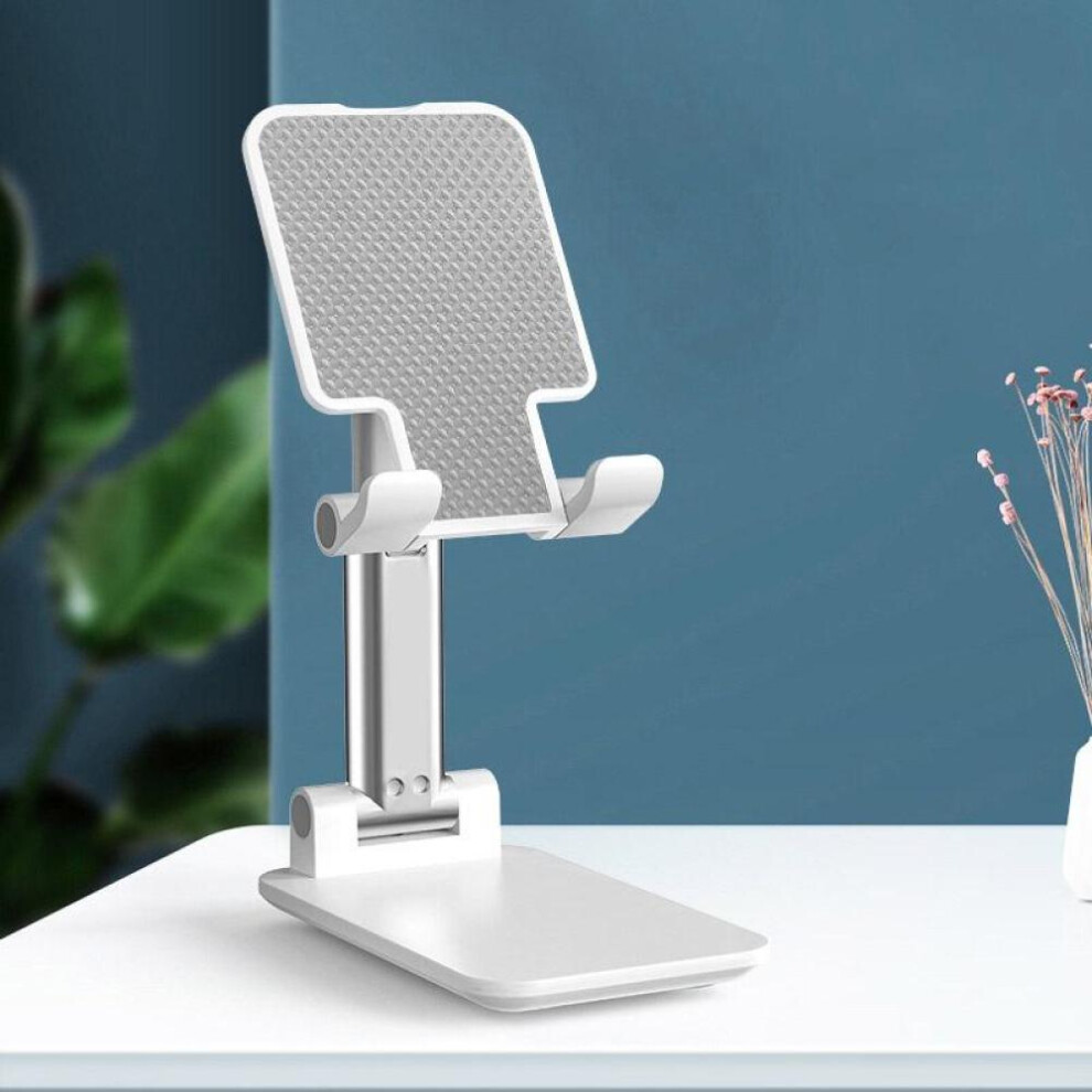 (White) Universal Desktop Mobile Phone Holder Stand