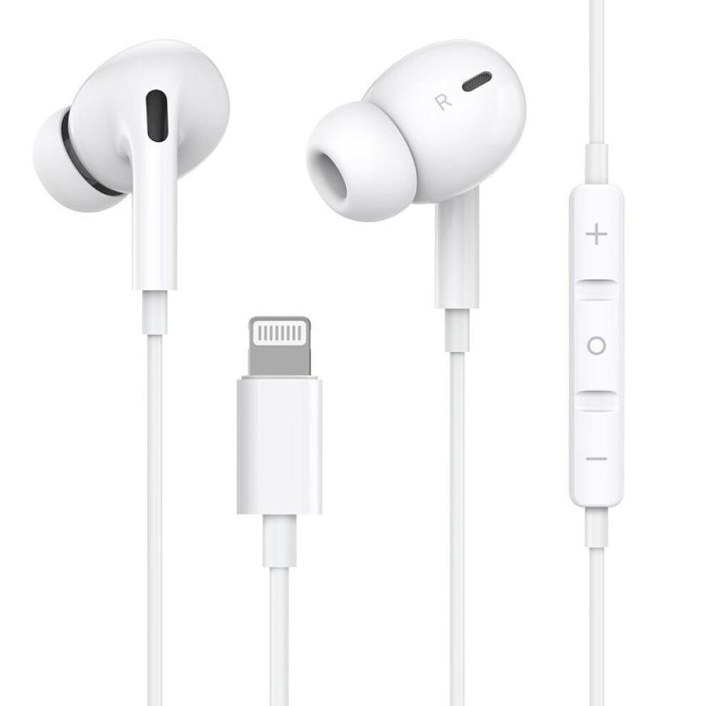 (White, Lightning Earphones ML719) Earbuds with Lightning Connector (Built-in Microphone & Volume Control) Headphones Compatible iPhone 13 12 SE 11Xs