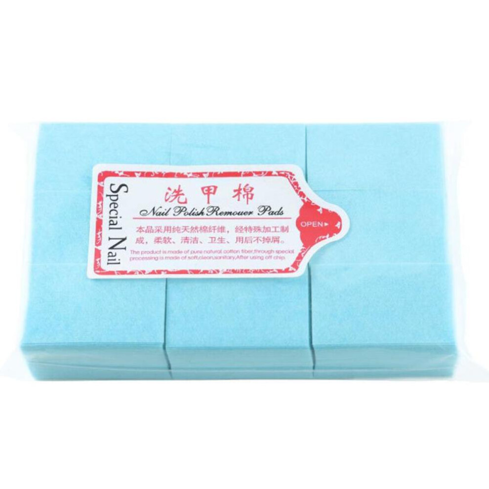(Blue) 540Pcs Nail Cotton Manicure Napkins Pedicure Lint-Free Wipes Cleaner Paper Pads Tool