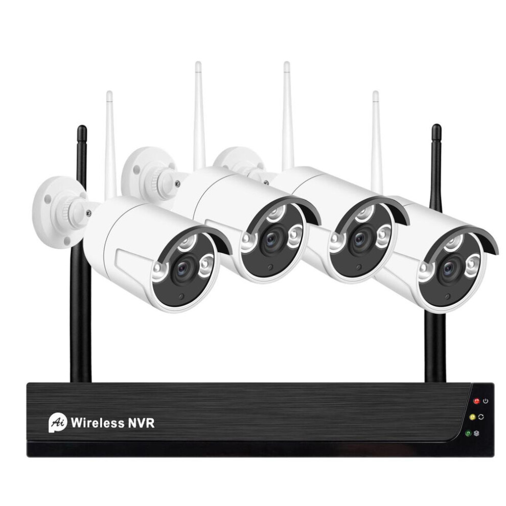1080P 4CH HD Wireless Security Camera System, 4CH NVR + 4Pcs WiFi IP Camera 1080P Video
