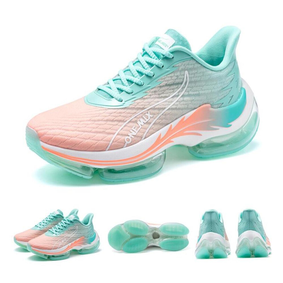 (Multicolor, 37) ONEMIX Fashion Running Shoes for Men Air Cushion Athletic Couple Trainers Sport Runner Shoes Outdoor Women Walking Sneakers