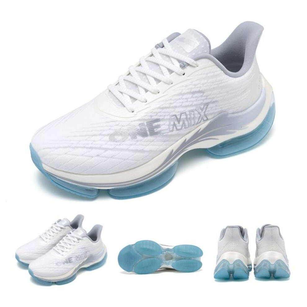 (White, 38) ONEMIX Fashion Running Shoes for Men Air Cushion Athletic Couple Trainers Sport Runner Shoes Outdoor Women Walking Sneakers