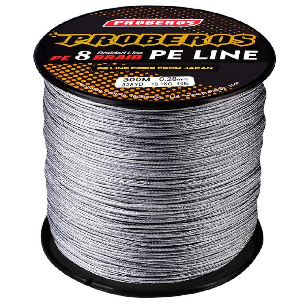 (1.0/15LB, Grey) 8-braided 300m Fishing Line PE Braided Ample Power Fishing Line Main Line For Rock Fishing And Sea Fishing