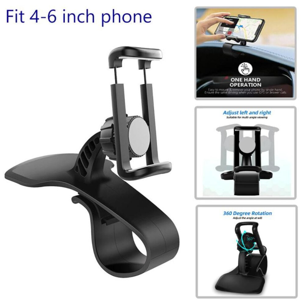FONKEN Car Phone Holder Dashboard 360 Degree Rotation Adjustable Mobile Phone Mount In Car Navigation Stand GPS Mobile Clip Bracket