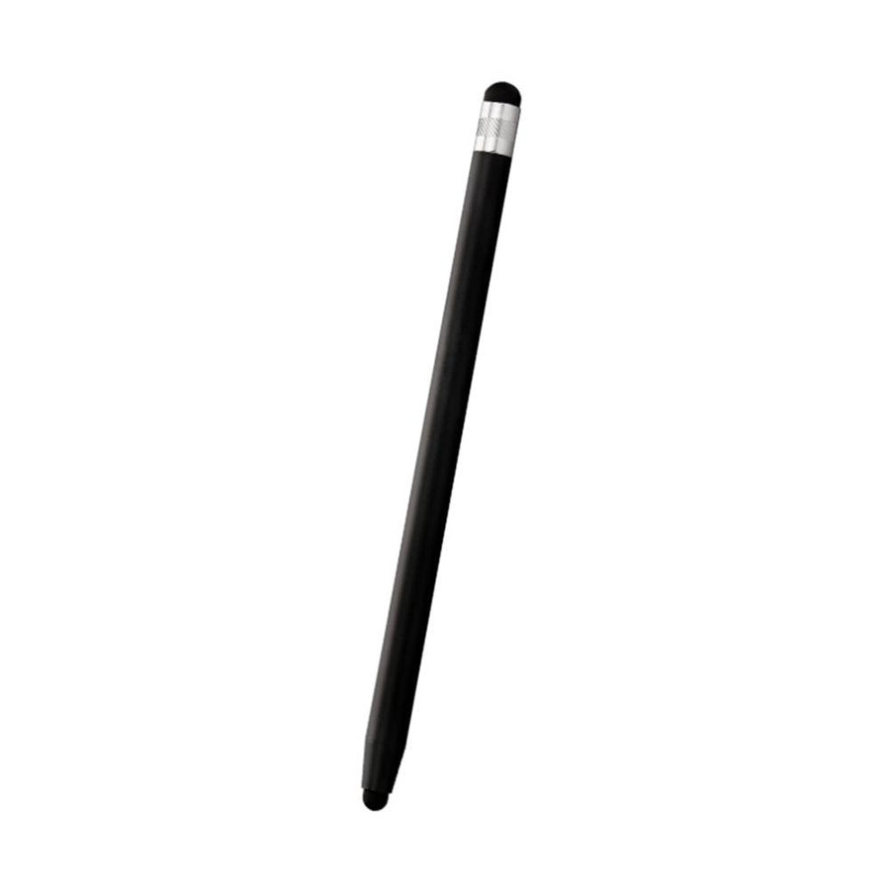 (Black) Stylus Pen for Touch Screens 2 In 1 Rubber Tips Capacitive Stylus Pencil