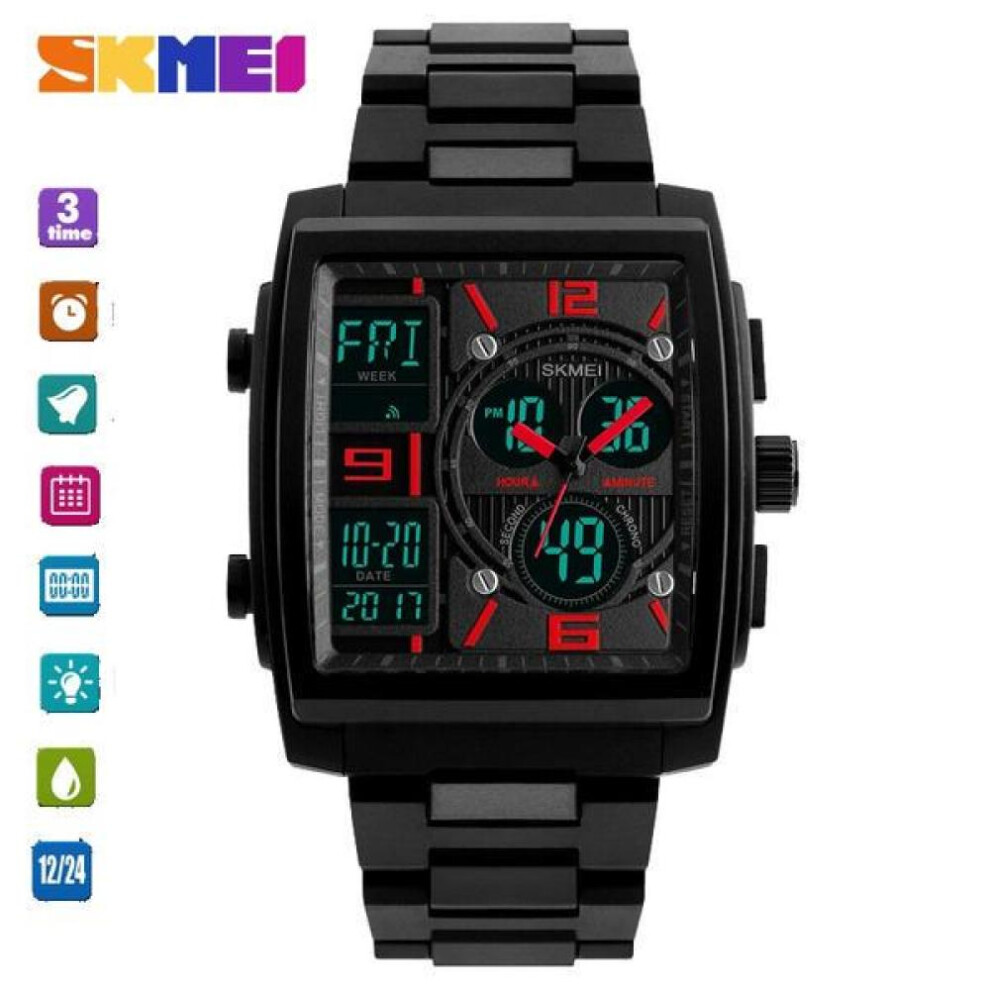 (Red) Skmei Sport Men Digital Display Multifunction Watch