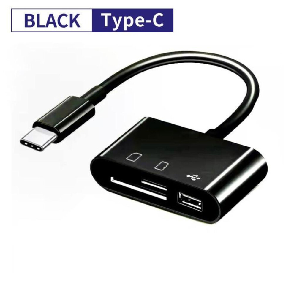 (Black) Type-C Adapter TF CF SD Memory Card Reader OTG Writer Compact Flash USB-C for IPad Pro Huawei for Macbook USB Type C Cardreader