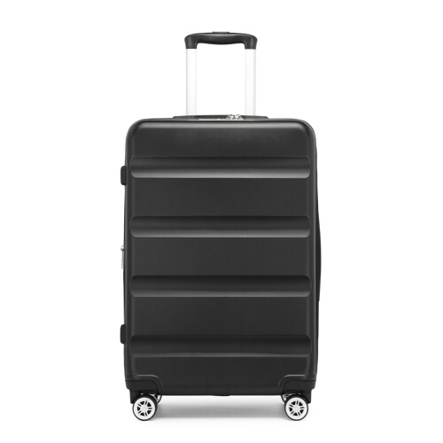 (24 inch ) Black Expandable ABS Hard Shell Suitcase TSA Lock Double Wheels 2