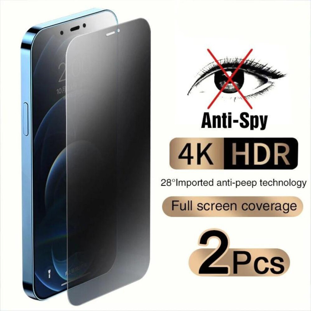 (iPhone 16 Pro Max) 2 PCS Full Cover Privacy Anti-Spy Screen Protectors Tempered Glass for iPhone 14 Pro 14 13 Pro 13 12 Pro 12 11 Pro 11 Pro Max 11 X