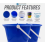 Plastic Bucket Handle 7.5L Bin Heavy Duty Water Cleaning Bath Garden 8