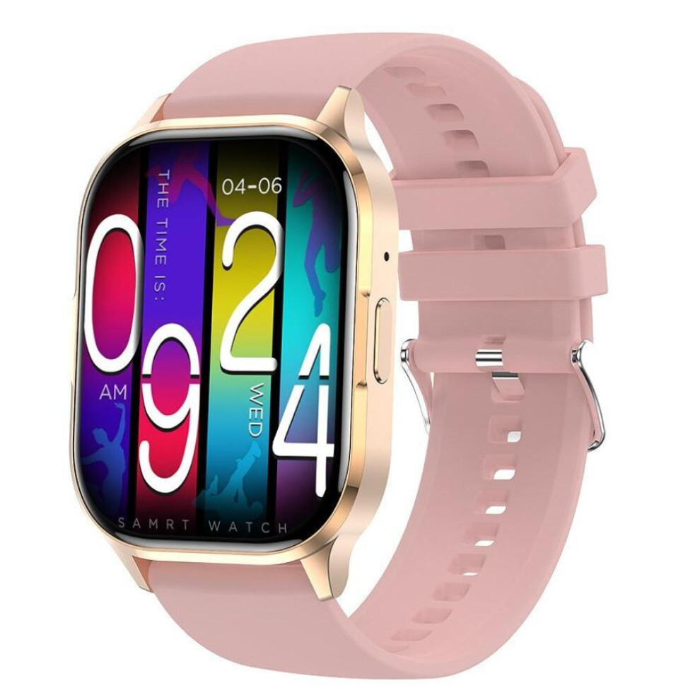 (Pink,Gold, Silica gel) Call Smart Watch Women Custom Dial Smartwatch For Android IOS Waterproof Bluetooth Music Watches Full Touch Bracelet Clock