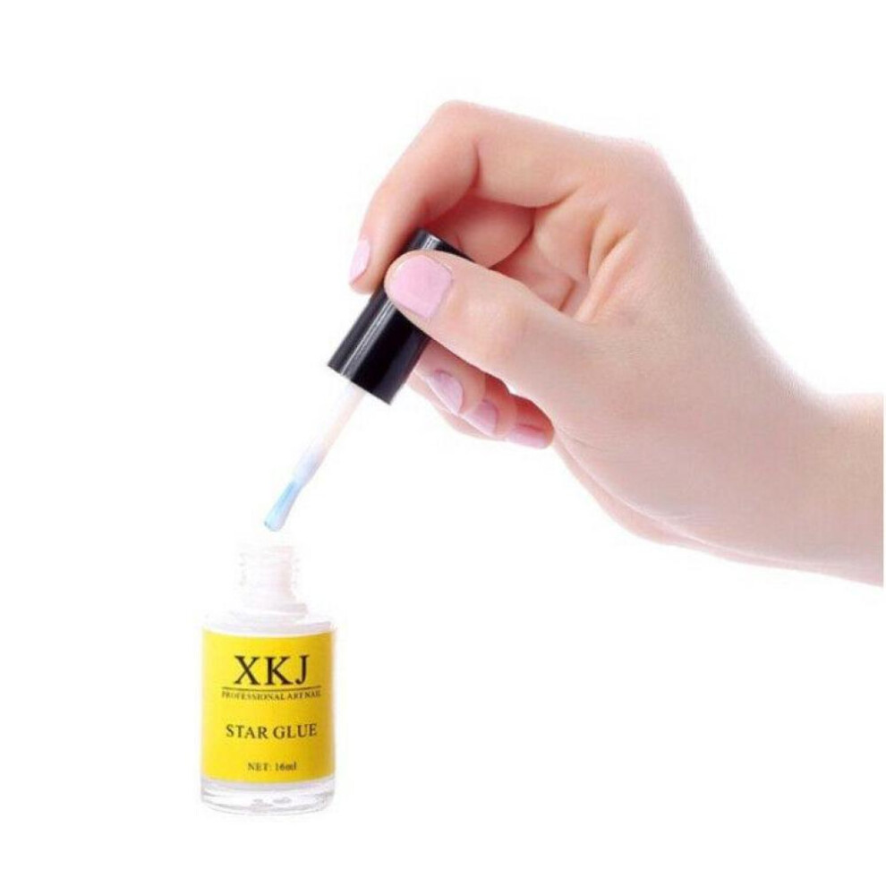 1 Bottle 16ml Nail Art Glue Gel Galaxy Star Adhesive For Foil Sticker Transfer Tips DIY Manicure
