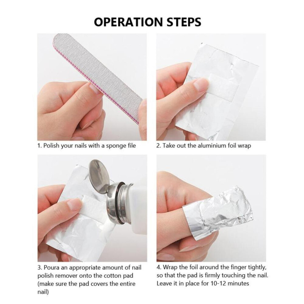 100pcs Nail Art Removal Aluminium Foil Soak Off Acrylic Gel Polish Removal Wraps Manicure Tool