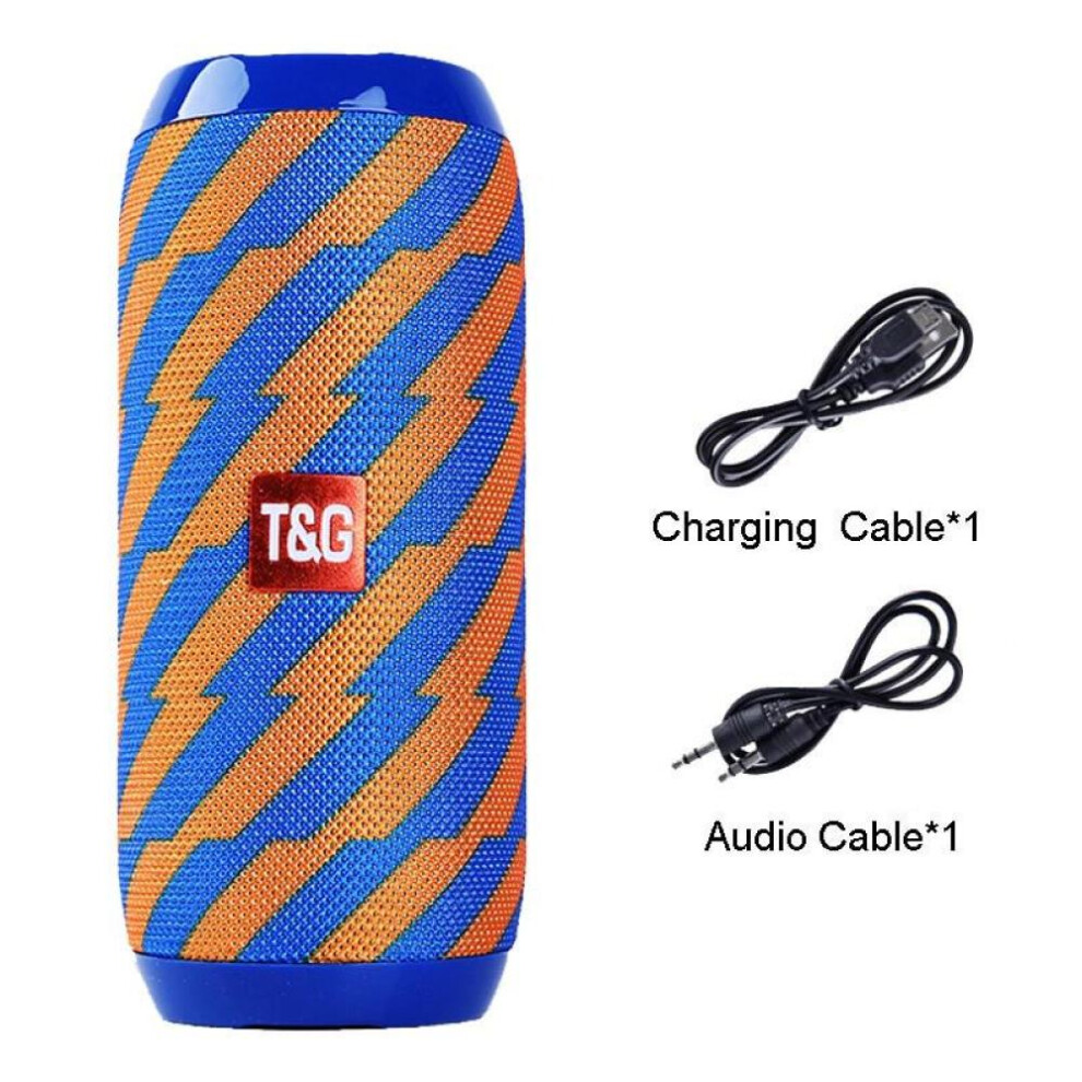 (Blue Yellow) Portable Bluetooth Speaker Wireless Bass Subwoofer Waterproof Outdoor Speakers Boombox AUX TF USB  Stereo Loudspeaker Music Box