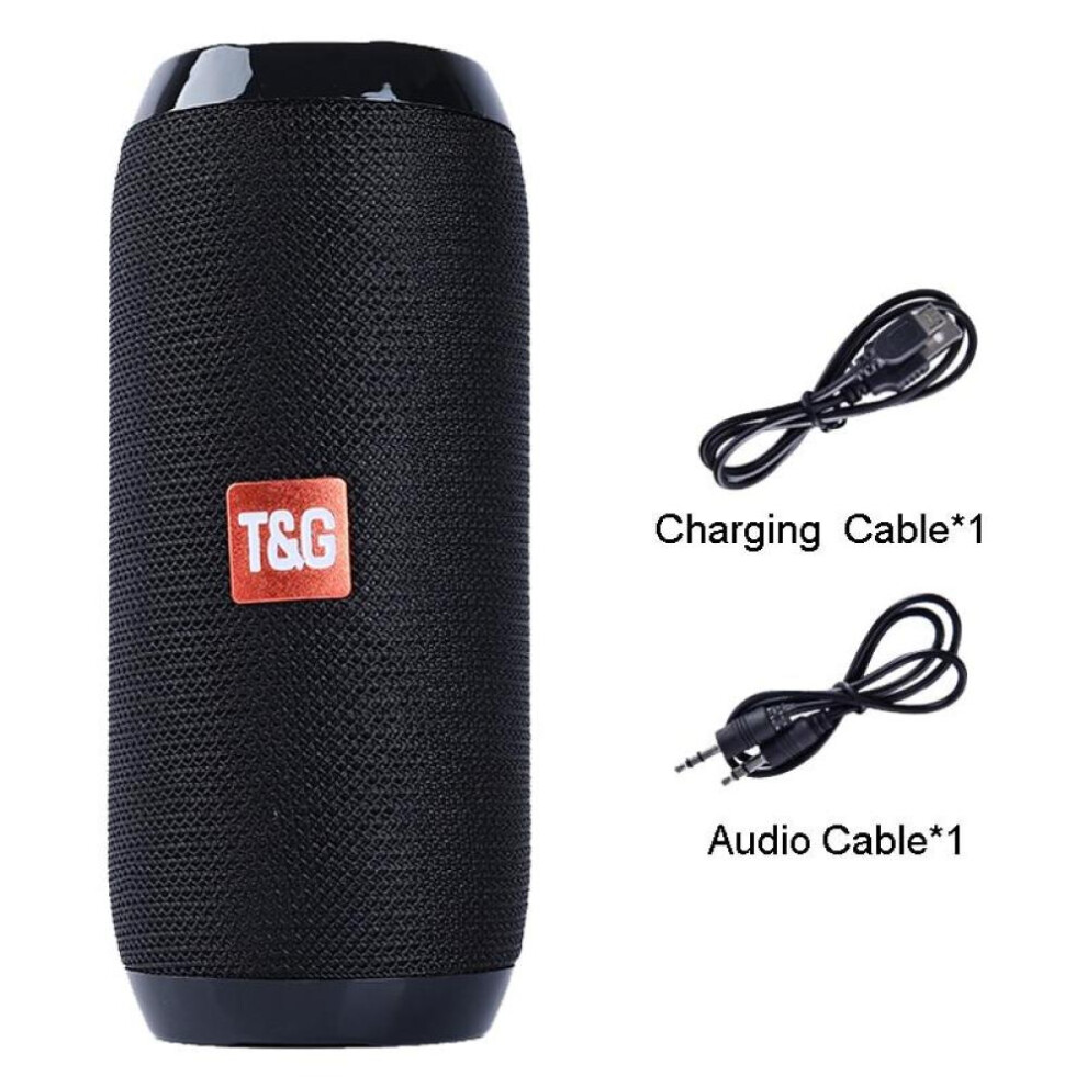 (Black) Portable Bluetooth Speaker Wireless Bass Subwoofer Waterproof Outdoor Speakers Boombox AUX TF USB  Stereo Loudspeaker Music Box