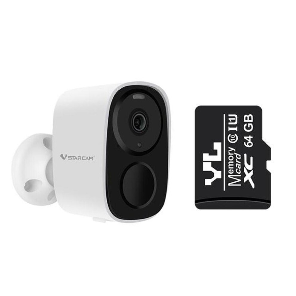 (1080P Add 64GB) Wireless Wifi Camera CCTV Security Camera Outdoor Full HD 1080P Audio IP Camera With 5000mAh Rechargeable Battery Camera