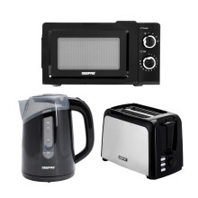 Geepas 2 Slice Bread Toaster, 1.7L Kettle & 20L Manual Microwave Set