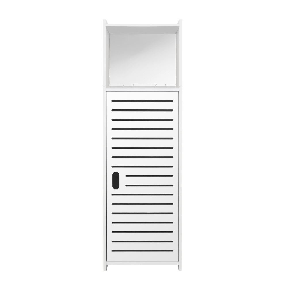 (3 Tier 23x22x78cm) Bathroom Storage Cabinet, Free Standing Bathroom Floor Cabinets with Door and Shelves Toilet Storage for Store Toilet Paper, Shampoo, White