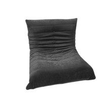 (Single seater, Black) Togo sofa bean bag chair Fireside chair adult lazy floor sofa, ergonomic high-density foam floor chair, 1/2/3 seater free combination