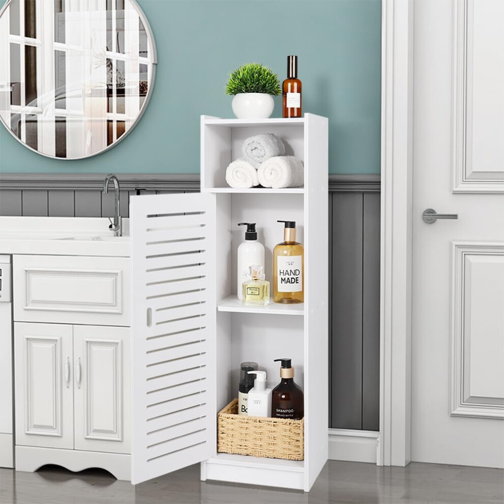 Bathroom Floor Storage Cabinet  Free Standing Storage Organizer Hallway Entryway Cabinet, Narrow Bathroom Shelf for Living Room Kitchen