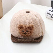 (khaki) Cute Bear Baby Beanie Autumn Winter Soft Warm Infant Toddler Knitted Hat Newborn Pullover Caps Children Kids Knit Bonnet 1-2y