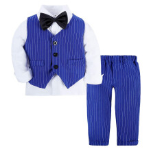 (18M, Gentleman 8) Baby Formal Suit Toddler Wedding Tuxedo Infant Gentleman Baptism Birthday Party Outfit Winter Long Sleeve Outwear 3pcs