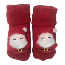 (0-1T, Santa Claus 2) Christmas Kids Children's Socks Non-slip Print Cotton Toddler Baby Christmas Socks For Newborns Infant Short Socks Clothing