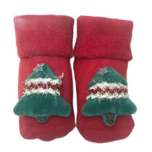 (0-1T, Christmas tree 2) Christmas Kids Children's Socks Non-slip Print Cotton Toddler Baby Christmas Socks For Newborns Infant Short Socks Clothing
