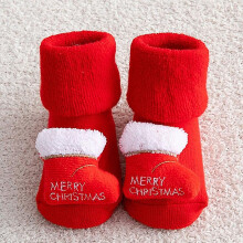 (0-1T, Boots) Christmas Kids Children's Socks Non-slip Print Cotton Toddler Baby Christmas Socks For Newborns Infant Short Socks Clothing