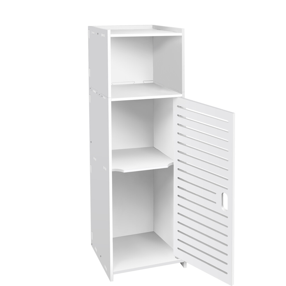 3 Tier Bathroom Floor Cabinet Storage Cabinet with Door, Free Standing Shelf Unit for Bathroom, Living Room, Bedroom, Kitchen