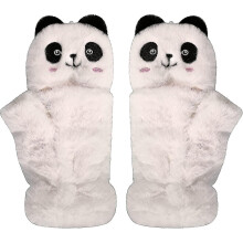Girls Boys Panda Pattern Thermal Gloves Thicken Furry Winter Gloves Mittens Gift