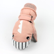 (pink) Winter Children's Outdoor Sports Cycling Ski Gloves For Men And Women Climbing Mittens Cartoon Shark Mittens Waterproof And Windproof